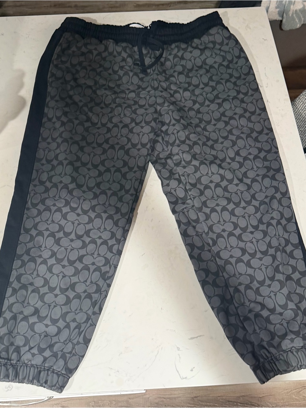 Coach Signature Grey and Black Sweatpants